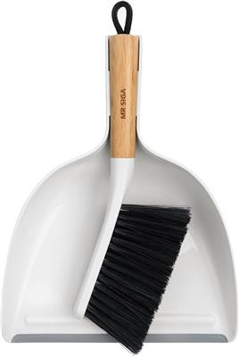 Amazon.com: MR.SIGA Dustpan and Brush Set, Portable Cleaning Brush and Dustpan Combo with Bamboo Handle, White, 1 Set : Health & Household