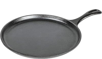 Amazon.com: Lodge Round Seasoned Cast Iron Griddle 10.5 Inches - Round-Shaped, Pre-Seasoned Iron Griddle Pan - Non-Toxic, PFAS-Free Cookware - Compati