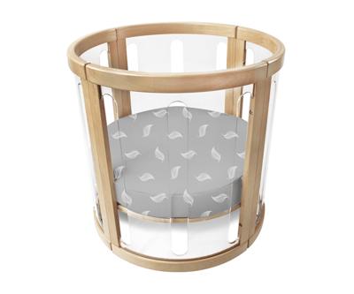 Amani Bebe Organic Round Fitted Sheet - White Leaf - babyhood