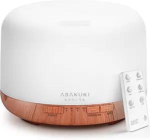 Amazon.com: ASAKUKI Essential Oil Diffuser for Home, 500ML Aromatherapy Diffuser Humidifier with Remote Control, 7 Color LED Lights, Quiet Cool Mist D