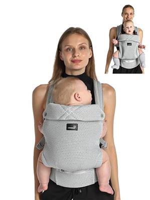 Easy-Breezy Cozy Carrier | Ergonomic | Grey Animal Pattern – GROWNSY