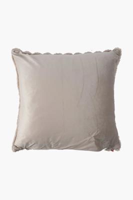 Faux Fur Ribbed Scatter Cushion, 60x60cm