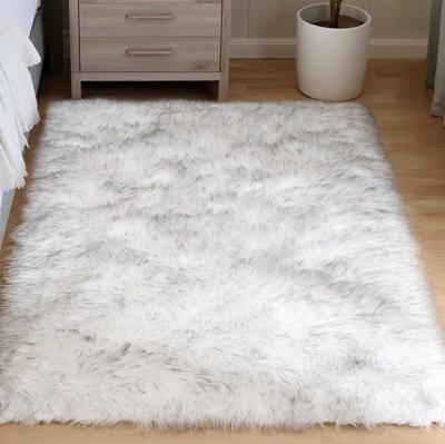 Amazon.com: Goolela - Alfombra de piel sintética tipo lana de oveja suave y esponjosa de 4 x 6 pies, color blanco, esponjosa y lavable para dormitorio