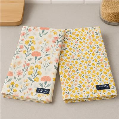 Microfiber Dish Towels - Floral Harmony, Set of 2