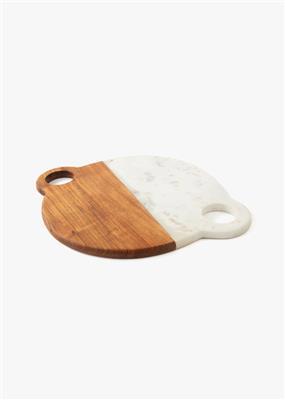 Marble and Acacia Wood Double Hand Serving Board | Woolworths.co.za