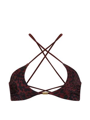 Buy Reversible Cut-Out Rings Halter Bikini Top, Dark Chili Cheetah - Order Bikini Top online - Victorias Secret US