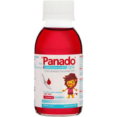 Panado Paediatric Syrup Strawberry Alcohol & Sugar Free 100ml - Clicks