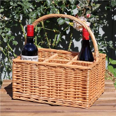 6 Bottle Wicker Wine Carrier Basket - The Basket Company
