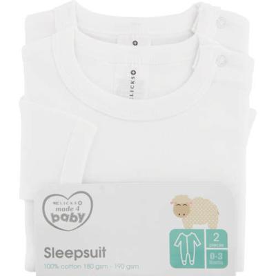 Made 4 Baby 2 Pack Sleepsuits 0-3M - Clicks