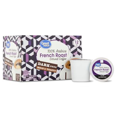 Great Value 100% Arabica French Dark Roast Ground Coffee Pods 12 Ct Bold French Roast - Walmart.com