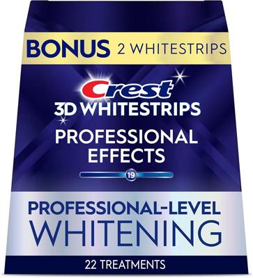 Amazon.com: Crest 3D Whitestrips Professional Effects – Teeth Whitening Kit, 22 Treatments (20 + 2 Bonus), Each with 1 Upper/1Lower, 44 Strips – Crest