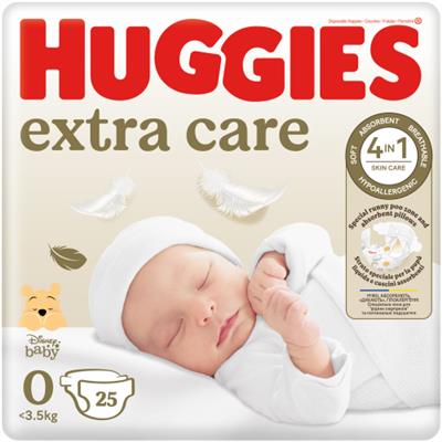 Huggies Extra Care Nappies Size 0 25s - Clicks