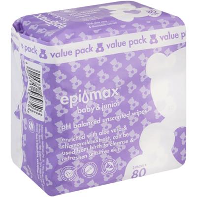 Epi-Max Sensitive Baby Wipes 3 Pack - Clicks