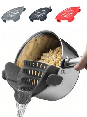 1pc Adjustable Silicone Pot Strainer And Pasta Strainer, Kitchen Colander Drain Net For Pasta, Vegetables, Fruits Washing And Filtering - The Perfect