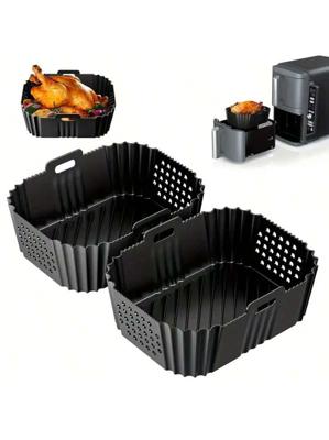 1/2 Pieces Silicone Air Fryer Liner, Suitable For Double Layer XL 9.5L Air Fryer - Reusable, Fits AF400UK And Similar Models, Baking Essential | Flexi