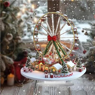 Christmas Ferris Wheel Acrylic Stand, Holiday Village Room Decor, Festive Desk Ornament, Christmas Shelf Display Gift - Etsy