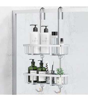 CROWNSHOP Hanging Shower Caddy 3 Tier Showers Caddy Hanging 62X25CM Over Door Showers Caddys Storage Rack Shower Shelf No Drilling for Shampoo and Raz