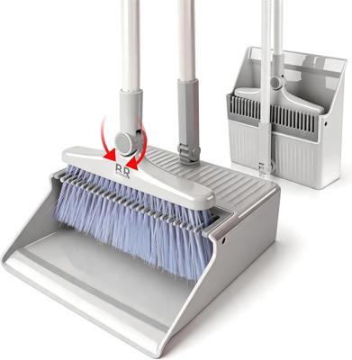 Broom and Dustpan Set for Home with Long Handle 40.94/50 Dustpan Brush for Home Kitchen Room Office Lobby Floor Indoor Outdoor Essentials Upright Sta