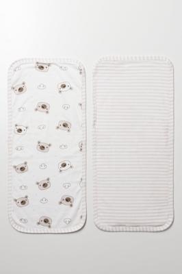 2 Pack Wide Burp Cloths Natural | Newborn Accessories | Ackermans