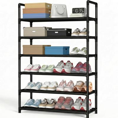 Krpimt 6-Tier Shoe Rack, 31.5 Stackable Shoe Organizer Storage Holds 18-24 Pairs, Metal Shoe Shelf for Entryway Hallway and Closet, Black - Walmart.co