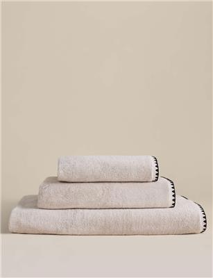 Egyptian Cotton Blanket Stitch Towel | M&S