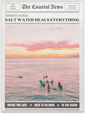 Amazon.com: Pink Beach Newspaper Posters Vintage Fashion Coastal Girl Surf Wall Art Grainy Salt Water Heals Everything Canvas Prints for College Dorm