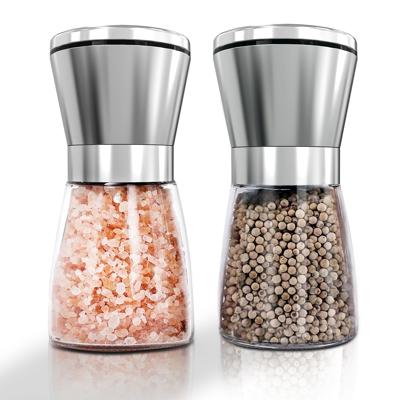 Kusmil Salt and Pepper Grinder Set, Stainless Steel and Glass, Adjustable Coarseness - Walmart.com