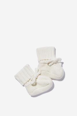 Kids’ Off-White Baby Organic Knit Booties | Cotton On Kids Australia