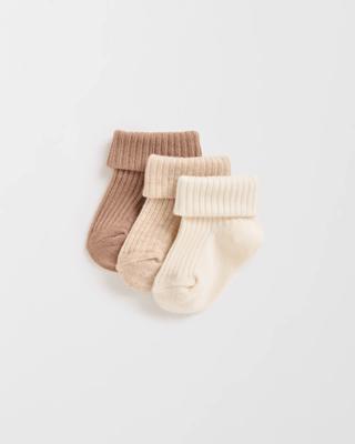 Baby Unisex 3 Pack Turnover Socks - Neutrals | Target Australia