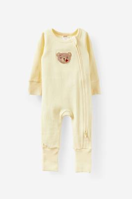 Baby Yellow Growie Long Sleeve Rib Romper | Cotton On Kids Australia