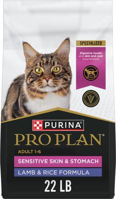 Purina Pro Plan Focus Adult Sensitive Skin & Stomach Lamb & Rice Formula Dry Cat Food | Chewy