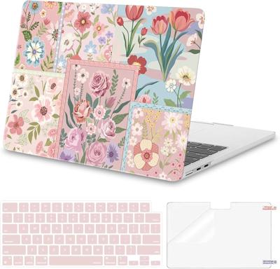 Amazon.com: MOSISO Compatible with MacBook Air 13 inch Case M5 2026 M4 2025 M3 M2 2024-2022 A3449 A3240 A3113 A2681, Spliced Flowers Hard Shell&Keyboa