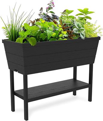 Amazon.com: Keter Urban Bloomer 12.7 Gallon Raised Garden Bed and Outdoor Herb Garden Planter with Self Watering Gauge and Drainage Plug, Dark Grey :
