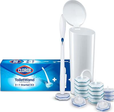 Amazon.com: Clorox ToiletWand Disposable Toilet Cleaning System, Spring Cleaning Essential, ToiletWand, Storage Caddy, and 16 Disinfecting ToiletWand