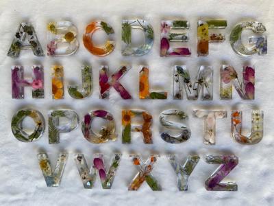 Floral Resin Alphabet Letters Numbers Set Fridge Magnets Learning Homeschool Toddler Sensory Uppercase Magnetic Gift Perzonalized Custom - Etsy