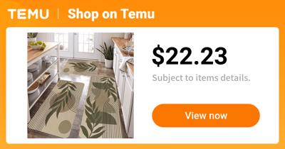 3pcs modern boho botanical leaf floor mats suitable kitchen - Temu