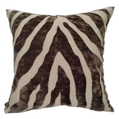 Zebedeedodah Zebra Velvet Cushion 43x43cm - Chocolate | Olivias