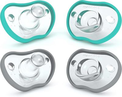 Amazon.com : Nanobebe Baby Pacifiers 0-3 Month - Orthodontic, Curves Comfortably with Face Contour, Award Winning for Breastfeeding Babies, 100% Silic