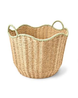 Round Wavy Basket - Large, Beige - Kmart