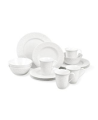 Opal Innocence Carved 16 Pc. Dinnerware Set, Service for 4 - Macys