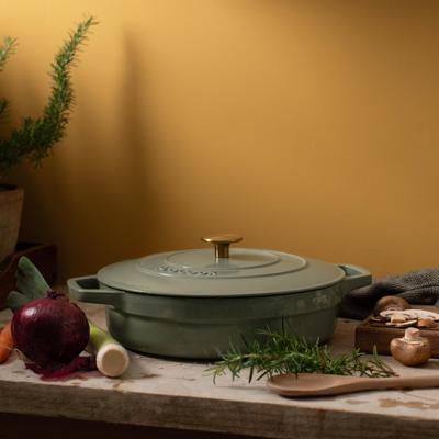 Cast Iron Casserole Dish Sage Green 28cm | ProCook