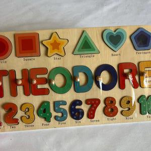 Custom Handmade Name Puzzle With Geometry, Wood Toy, Personalized Birthday Gift for Kids, Christmas Gifts for Toddlers, Unique New Baby Gift - Etsy
