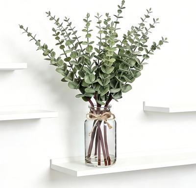 Amazon.com: Suaycy Artificial Eucalyptus Stems in Glass Vase with Faux Water, 17.5 Faux Greenery for Vase,Fake Plants for Bathroom Decor Farmhouse Roo