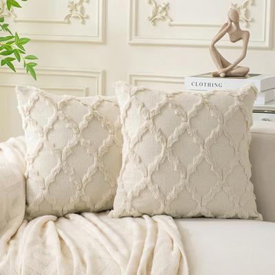 Amazon.com: Cozoomy Set of 2 Soft Moroccan Throw Pillow Covers 18x18 Inch Plush Boho Decorative Pillow Cover Accent Cushion Case for Couch Sofa Bed, B
