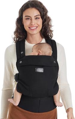 Momcozy Baby Carrier - Pure Cotton Carrier for 3-24 Months, Effortless to Put On, Ideal for Hands-Free Parenting, Enhanced Lumbar Support, Black : Ama