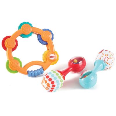 Fisher-Price Tambourine and Maracas Baby Rattle Set | Smyths Toys UK