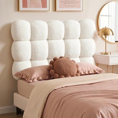 Pinmoco Twin Size Upholstered Headboard with Adjustable Height, Memory Foam Cloud-Shaped Ergonomic Design, Teddy Fleece Beige - Walmart.com