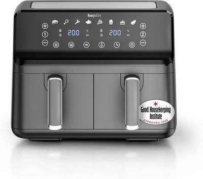 Keplin 9L Dual Zone Air Fryer - 8 in1 Cooking Functions - 2700W Energy-Saving Cooker - Extra-Large Capacity for Healthy Meals - Roast, Bake, Dehydrate