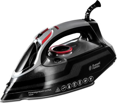 Russell Hobbs Steam Iron [3100W, 210 g/min extra steam boost, 70 g/min steam] Power Steam (350ml, ceramic soleplate, self-cleaning & spray water funct