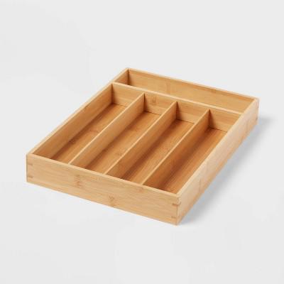 Natural 5 Compartment Flatware Drawer Organizer Brown - Brightroom™: Silverware & Utensils Holder, In-Drawer Storage : Target